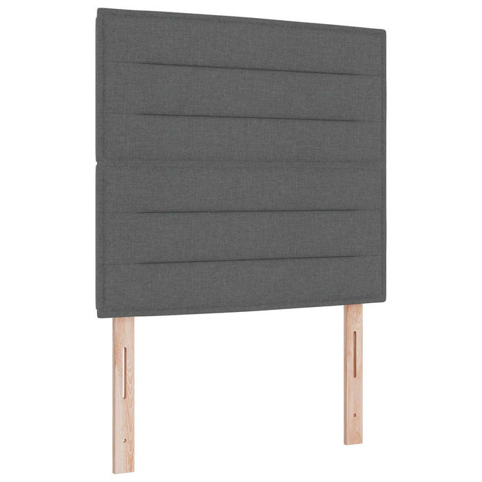 Pat boxspring cu saltea Gri închis 100 x 200 cm Țesătură WALTI