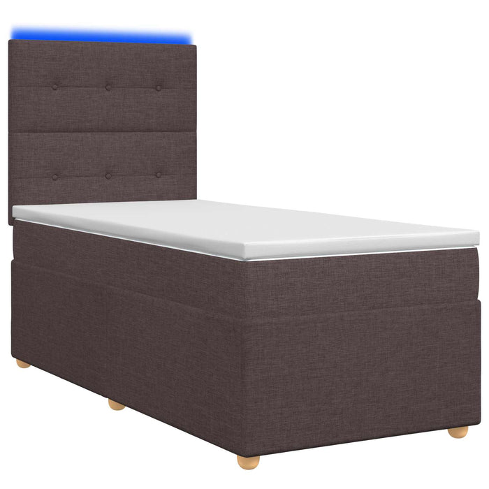 Pat boxspring cu saltea Maro închis 100 x 200 cm Țesătură - WALTI WALTI
