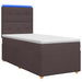 Pat boxspring cu saltea Maro închis 100 x 200 cm Țesătură - WALTI WALTI