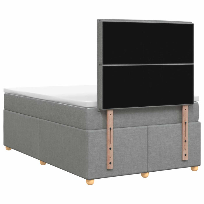 Pat boxspring cu saltea Gri deschis 120 x 190 cm Țesătură WALTI