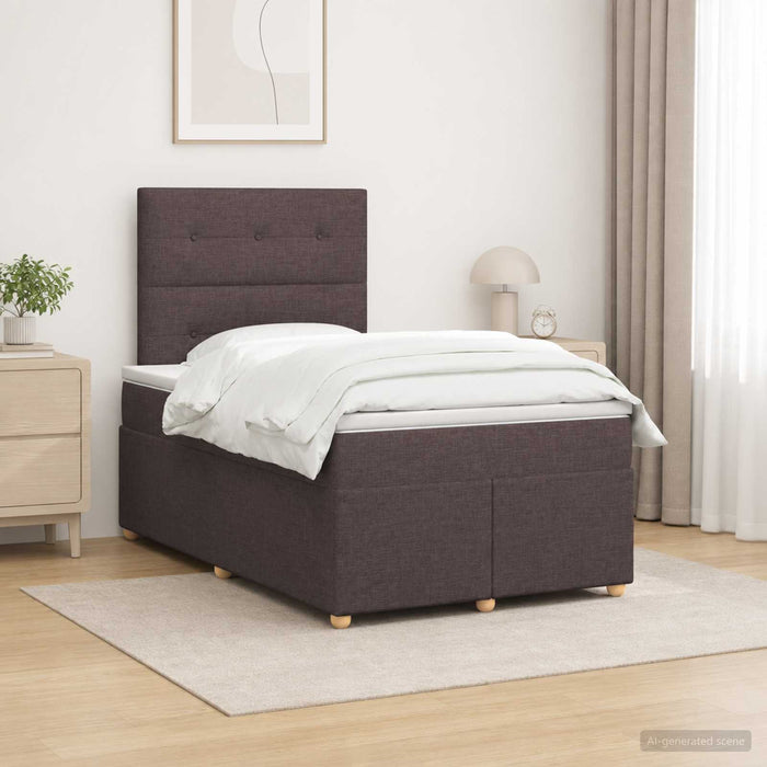 Pat boxspring cu saltea Maro închis 120 x 200 cm Țesătură - WALTI WALTI