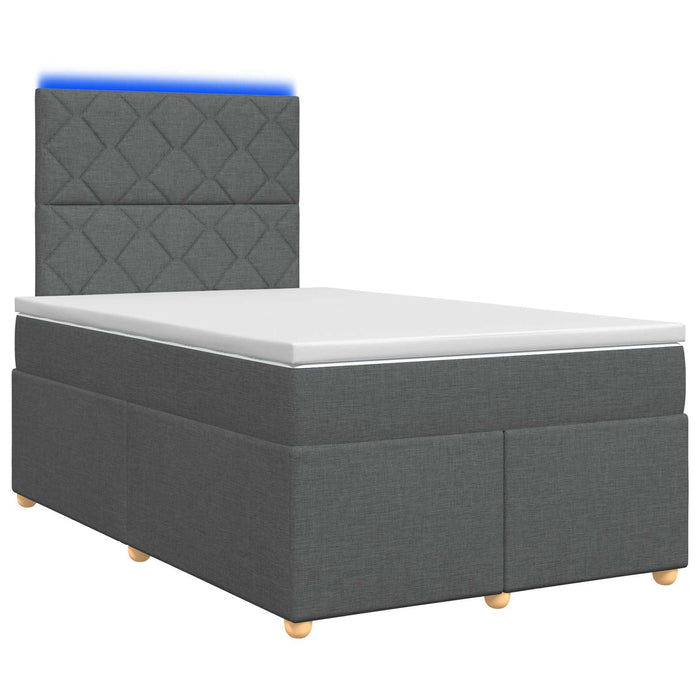 Pat boxspring cu saltea Gri închis 120 x 190 cm Țesătură WALTI