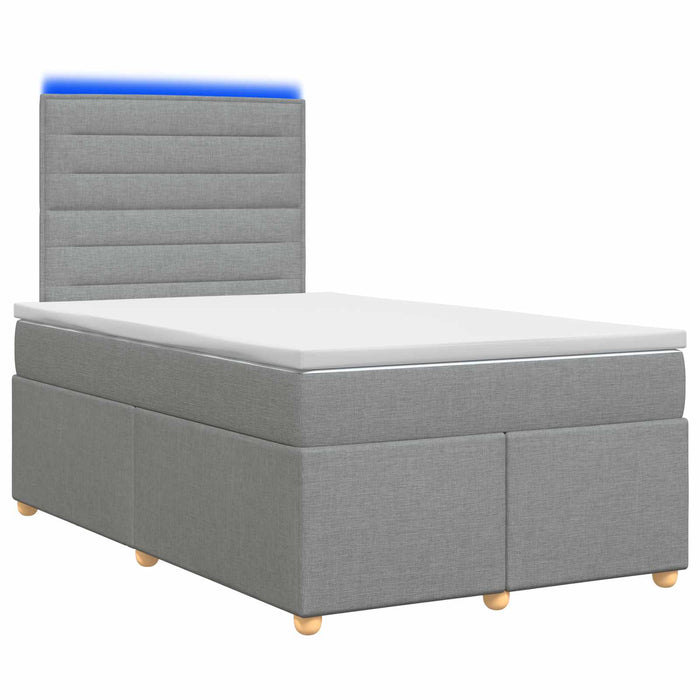 Pat boxspring cu saltea Gri deschis 120 x 200 cm Țesătură WALTI