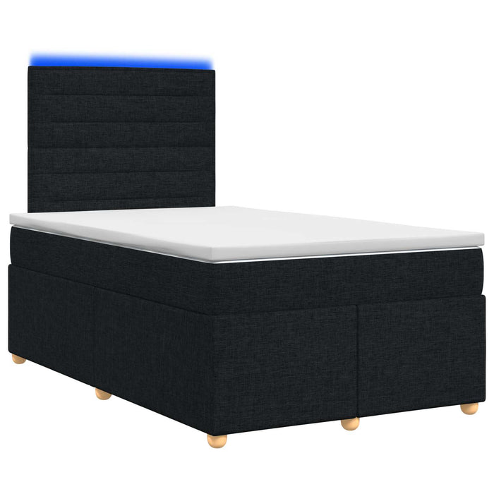 Pat boxspring cu saltea Negru 120 x 200 cm Țesătură - WALTI WALTI