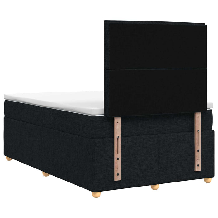Pat boxspring cu saltea Negru 120 x 200 cm Țesătură - WALTI WALTI