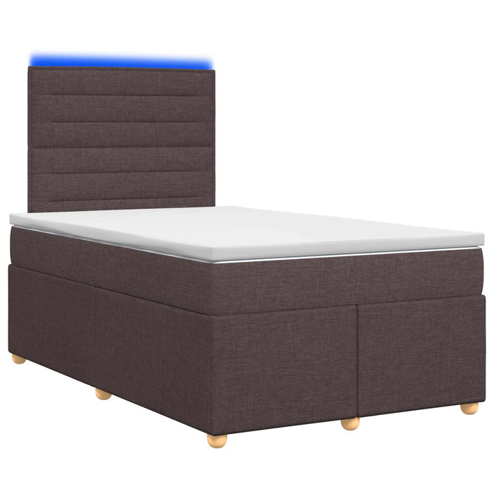 Pat boxspring cu saltea Maro închis 120 x 200 cm Țesătură WALTI