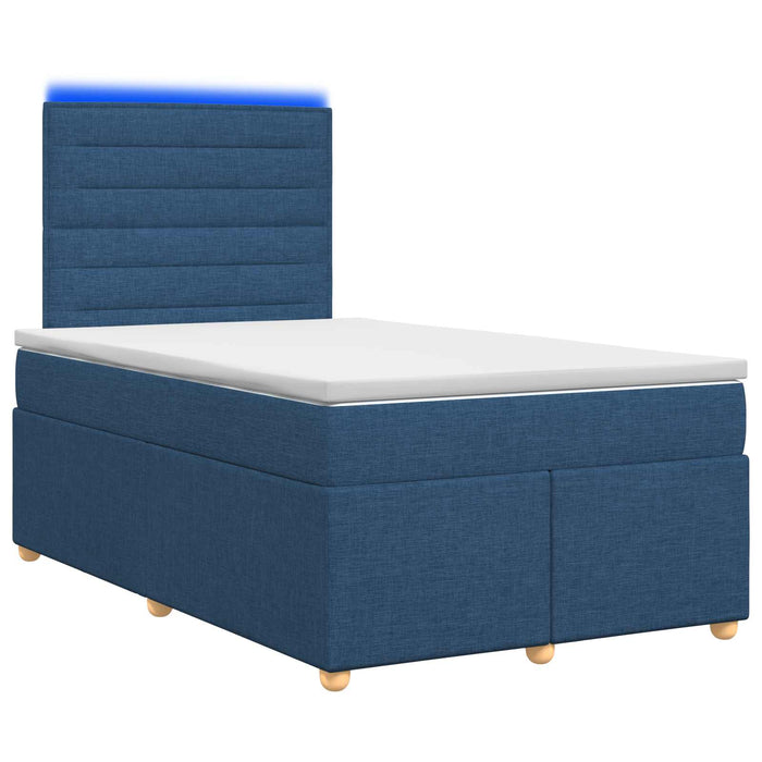 Pat boxspring cu saltea albastru 120 x 200 cm Țesătură WALTI