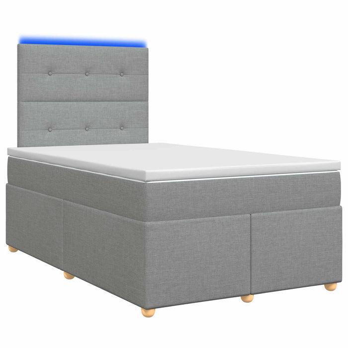 Pat boxspring cu saltea Gri deschis 120 x 200 cm Țesătură WALTI