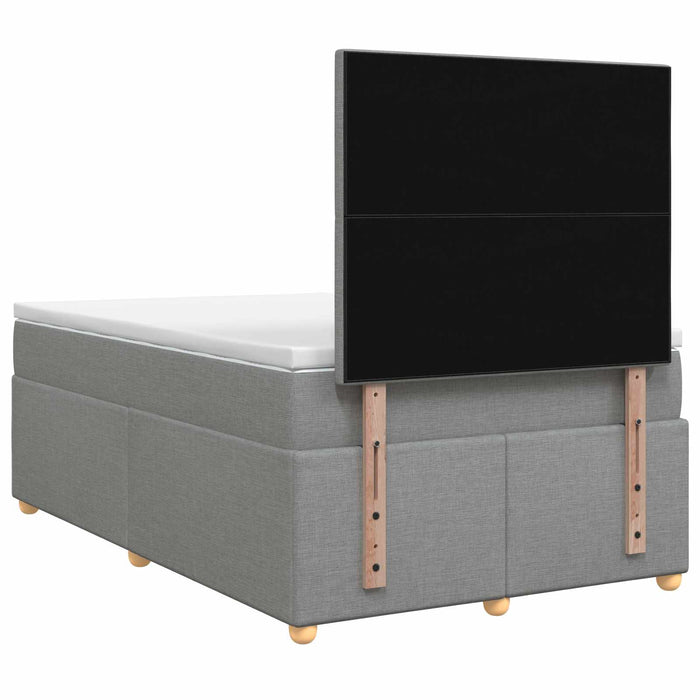 Pat boxspring cu saltea Gri deschis 120 x 200 cm Țesătură WALTI