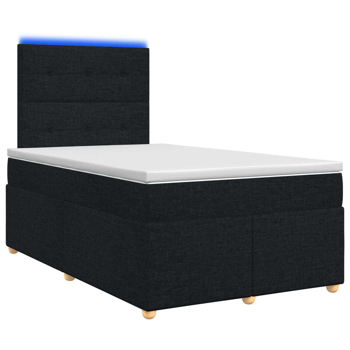 Pat boxspring cu saltea Negru 120 x 200 cm Țesătură - WALTI WALTI