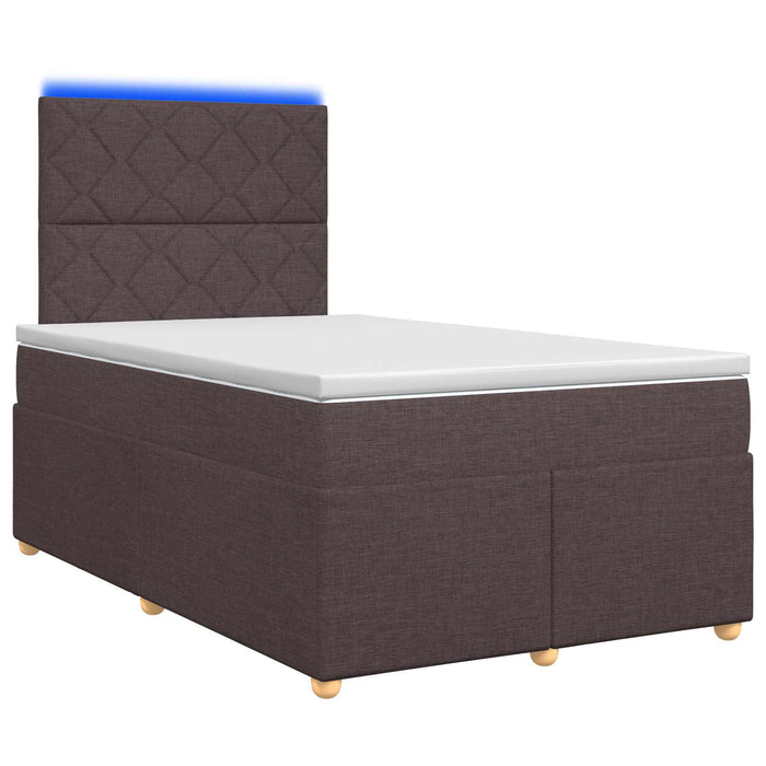 Pat boxspring cu saltea Maro închis 120 x 200 cm Țesătură WALTI
