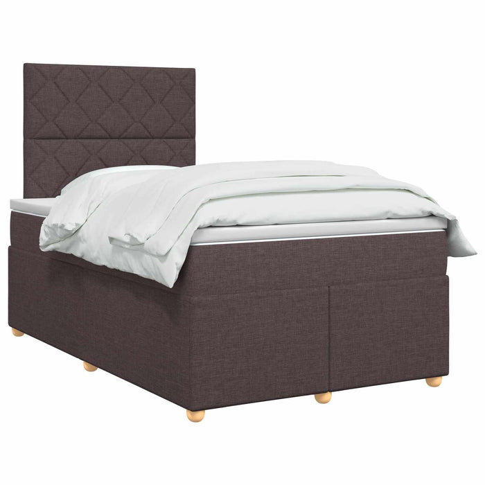 Pat boxspring cu saltea Maro închis 120 x 200 cm Țesătură WALTI