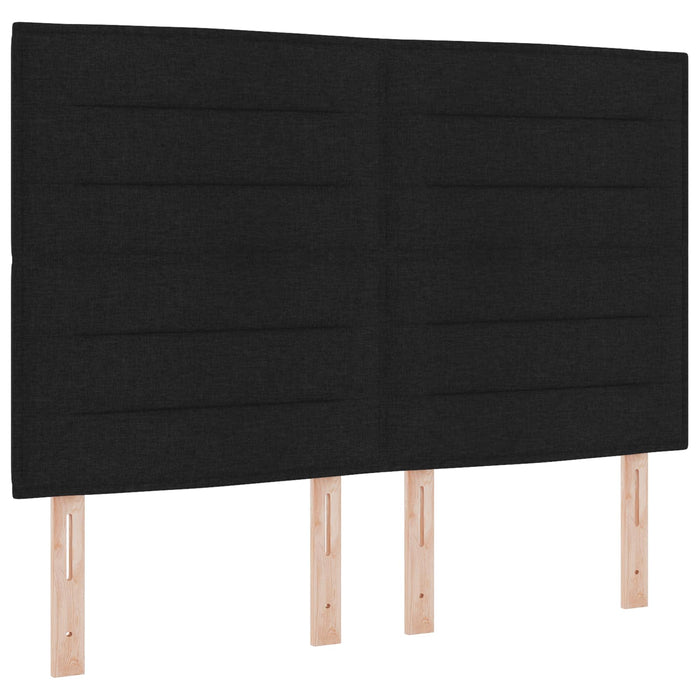 Pat boxspring cu saltea Negru 140 x 190 cm Țesătură WALTI
