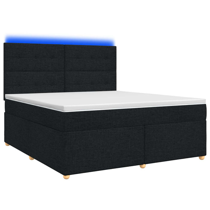 Pat boxspring cu saltea Negru 140 x 190 cm Țesătură - WALTI WALTI