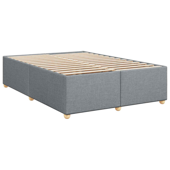 Pat boxspring cu saltea Gri deschis 140 x 190 cm Țesătură WALTI