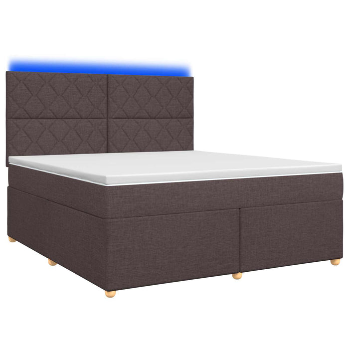 Pat boxspring cu saltea Maro închis 140 x 190 cm Țesătură WALTI