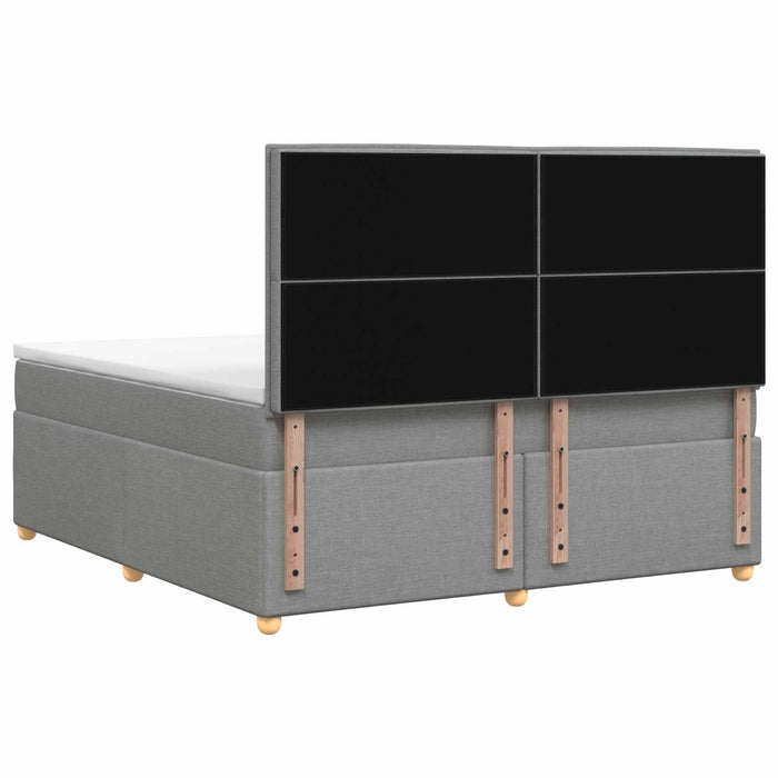 Pat boxspring cu saltea Gri deschis 160 x 200 cm Țesătură WALTI