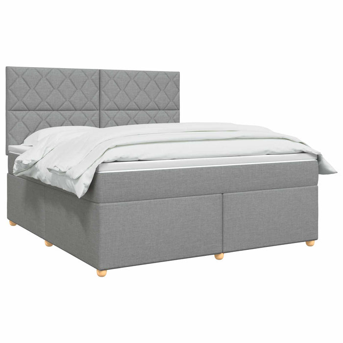 Pat boxspring cu saltea Gri deschis 160 x 200 cm Țesătură WALTI