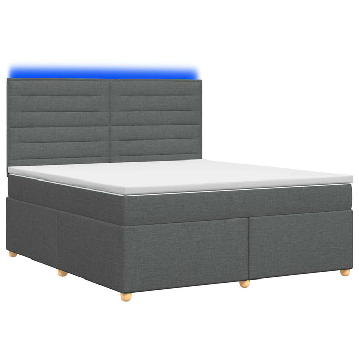 Pat boxspring cu saltea Gri închis 180 x 200 cm Țesătură - WALTI WALTI