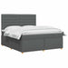Pat boxspring cu saltea Gri închis 180 x 200 cm Țesătură - WALTI WALTI