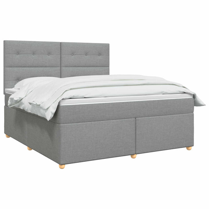 Pat boxspring cu saltea Gri deschis 180 x 200 cm Țesătură WALTI