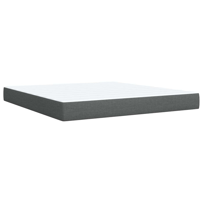 Pat boxspring cu saltea Gri închis 180 x 200 cm Țesătură WALTI