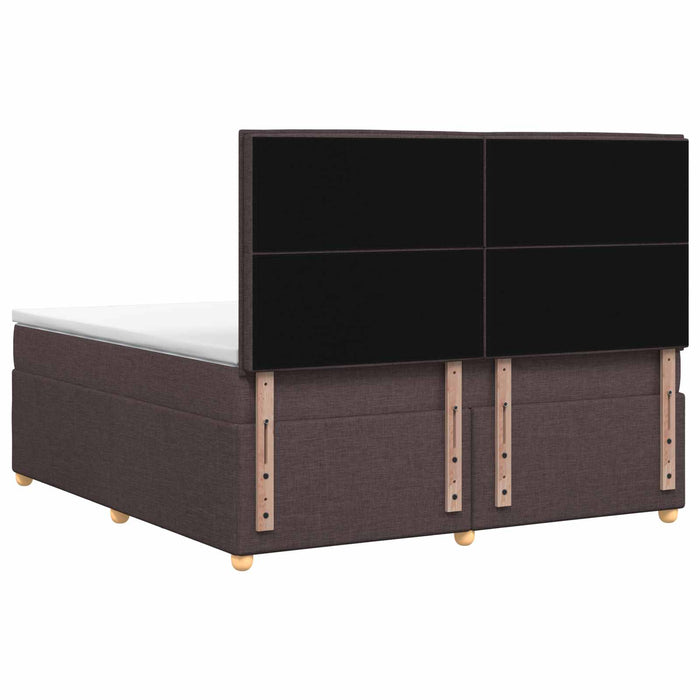 Pat boxspring cu saltea Maro închis 180 x 200 cm Țesătură WALTI