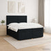 Pat boxspring cu saltea Negru 200 x 200 cm Țesătură - WALTI WALTI