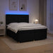 Pat boxspring cu saltea Negru 200 x 200 cm Țesătură - WALTI WALTI