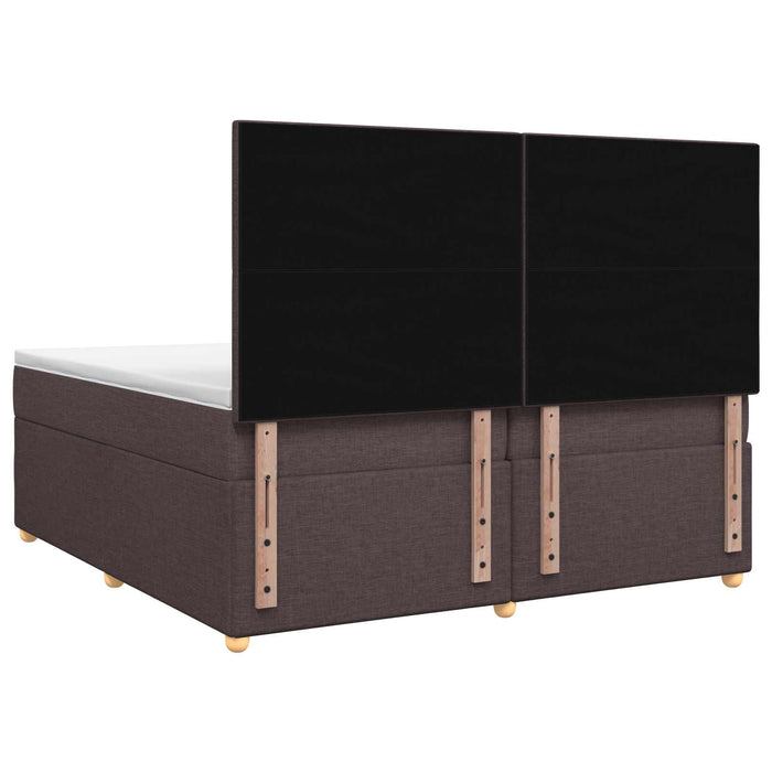 Pat boxspring cu saltea Maro închis 200 x 200 cm Țesătură WALTI