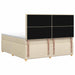 Pat boxspring cu saltea cu benzi LED Crem 200 x 200 cm Țesătură - WALTI WALTI
