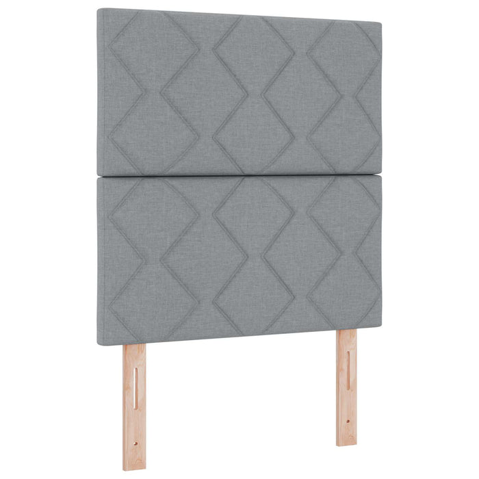 Pat cu arcuri LED și saltea Gri deschis 80 x 200 cm Țesătură - WALTI WALTI