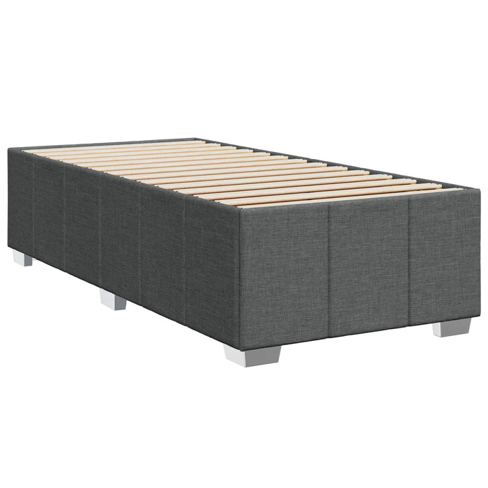 Pat cu arcuri LED și saltea Gri închis 80 x 200 cm Țesătură WALTI