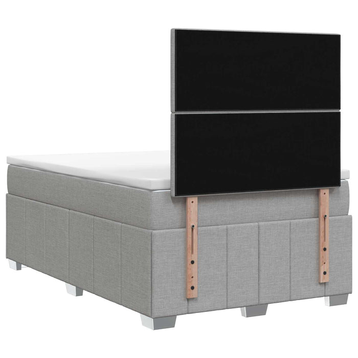 Pat cu arcuri LED și saltea Gri deschis 120 x 190 cm Țesătură WALTI