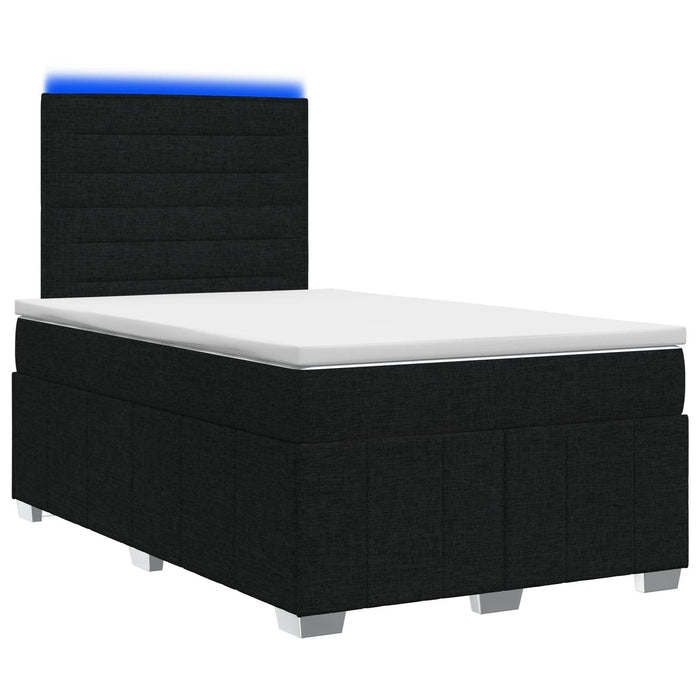 Pat cu arcuri LED și saltea Negru 120 x 200 cm Țesătură WALTI