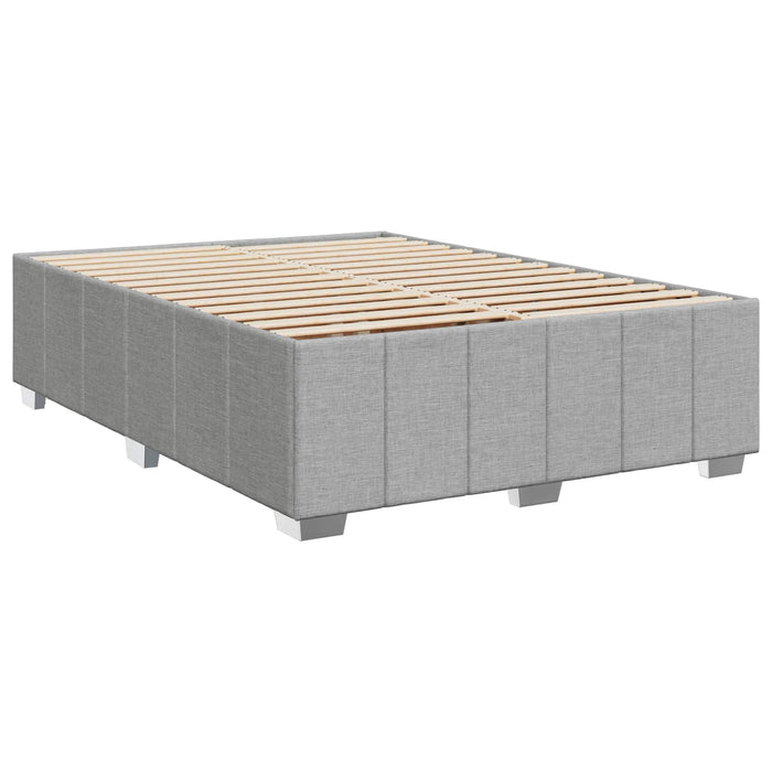 Pat cu arcuri LED și saltea Gri deschis 140 x 200 cm Țesătură WALTI