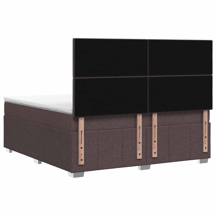 Pat cu arcuri LED și saltea Maro închis 140 x 200 cm Țesătură WALTI
