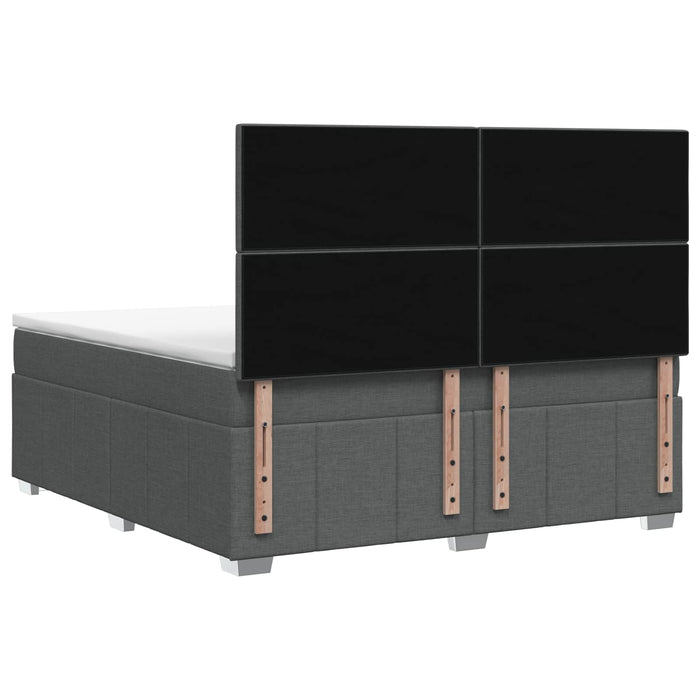 Pat cu arcuri LED și saltea Gri închis 160 x 200 cm Țesătură - WALTI WALTI