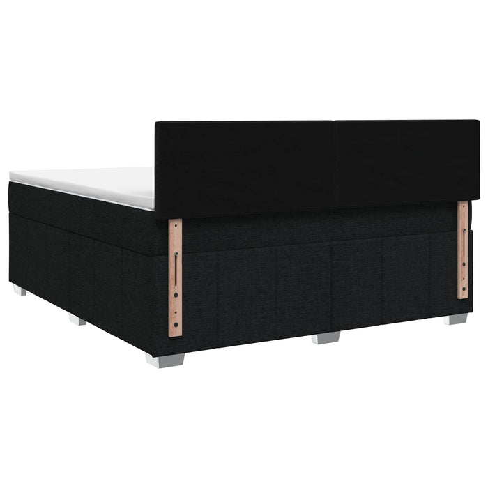 Pat cu arcuri LED și saltea Negru 160 x 200 cm Țesătură - WALTI WALTI