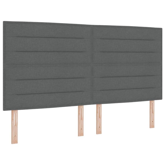 Pat cu arcuri LED și saltea Gri închis 180 x 200 cm Țesătură - WALTI WALTI
