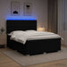 Pat cu arcuri LED și saltea Negru 140 x 190 cm Țesătură - WALTI WALTI