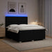 Pat cu arcuri LED și saltea Negru 200 x 200 cm Țesătură - WALTI WALTI