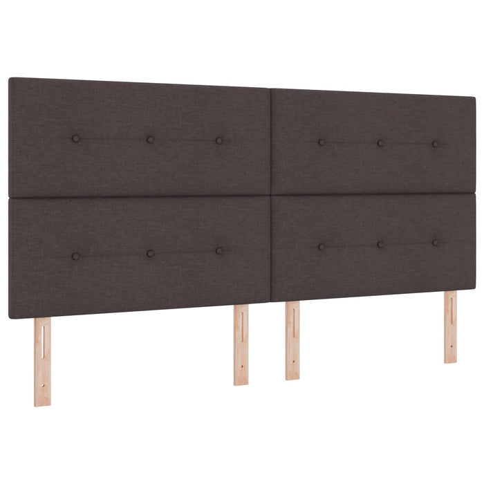 Pat cu arcuri LED și saltea Maro închis 200 x 200 cm Țesătură WALTI