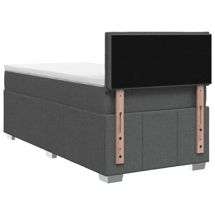 Pat cu arcuri LED și saltea Gri închis 90 x 190 cm Țesătură WALTI