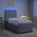 Pat cu arcuri LED și saltea Gri deschis 90 x 190 cm Țesătură - WALTI WALTI