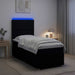 Pat cu arcuri LED și saltea Negru 80 x 200 cm Țesătură - WALTI WALTI