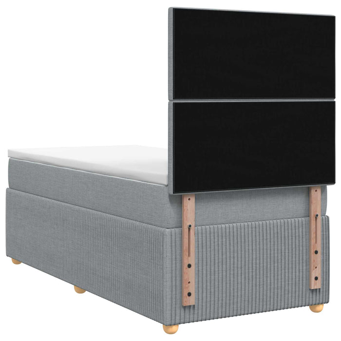 Pat cu arcuri LED și saltea Gri deschis 90 x 190 cm Țesătură WALTI