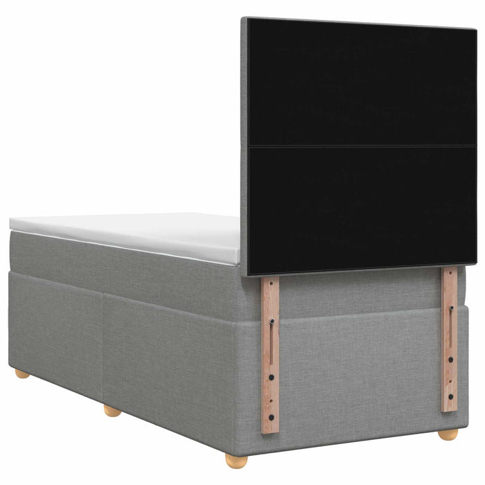Pat cu arcuri LED și saltea Gri deschis 100 x 200 cm Țesătură - WALTI WALTI
