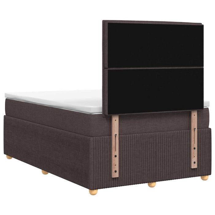 Pat cu arcuri LED și saltea Maro închis 120 x 190 cm Țesătură WALTI