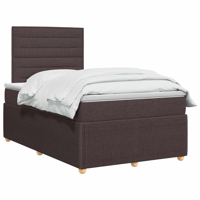 Pat cu arcuri LED și saltea Maro închis 120 x 190 cm Țesătură WALTI